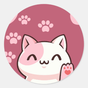 Adesivo Design de Gato Fofo