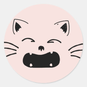Adesivo Design de gato fofo   Arte de felino adorável