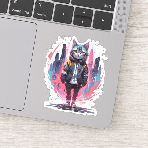 Adesivo Design de Gato Fofo e Elegante