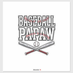Adesivo Design de Gravura Vintage Papaw de Beisebol_1