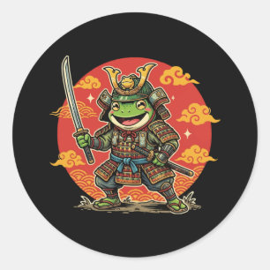 Adesivo Design de Guerreiro Animal Cartoon Samurai Sapo Fo