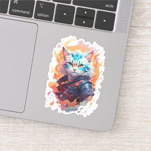 Adesivo Design de Guerreiro Ninja Gato Fofo