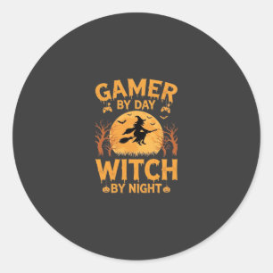 Adesivo Design de Halloween de Jogos da Bruxa Gamer
