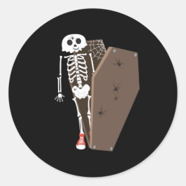 Adesivo Design de Halloween de Skeleton e Coffin