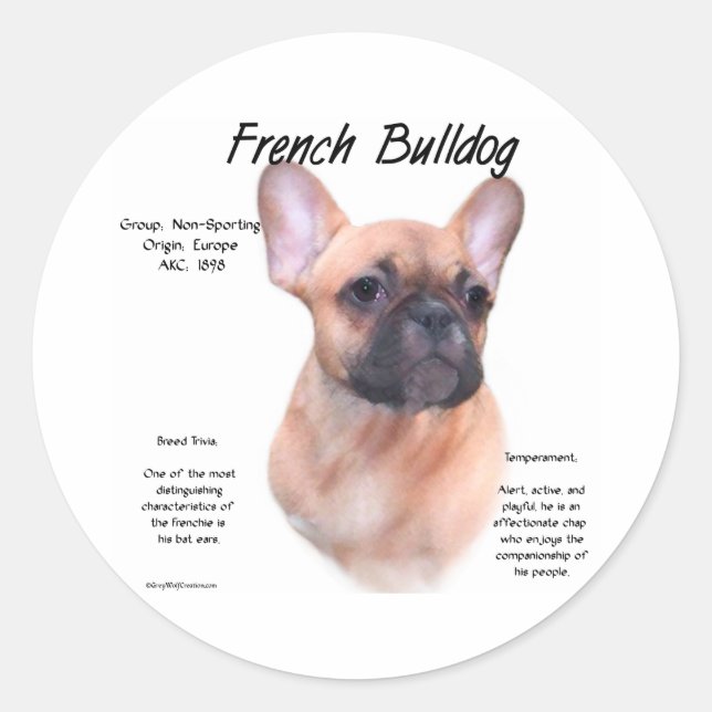Adesivo Design de História do Buldogue Francês (Frente)
