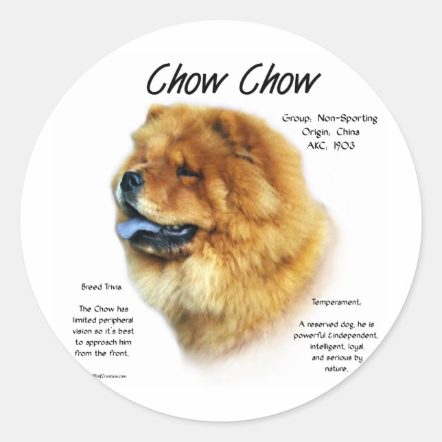 Adesivo Design de Histórico de Chow (Frente)