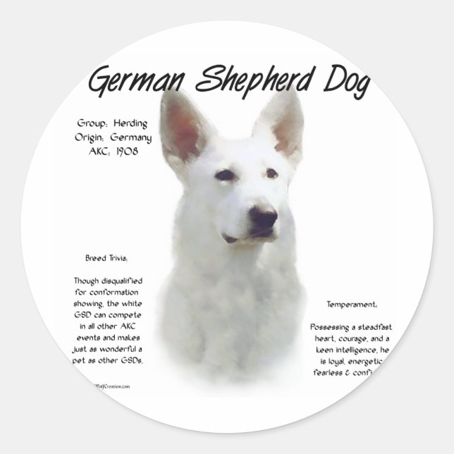 Adesivo Design de Histórico do Cachorro german shepherd (w (Frente)