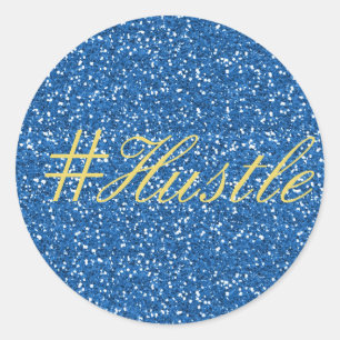 Adesivo Design de Hustle Glitter Azul