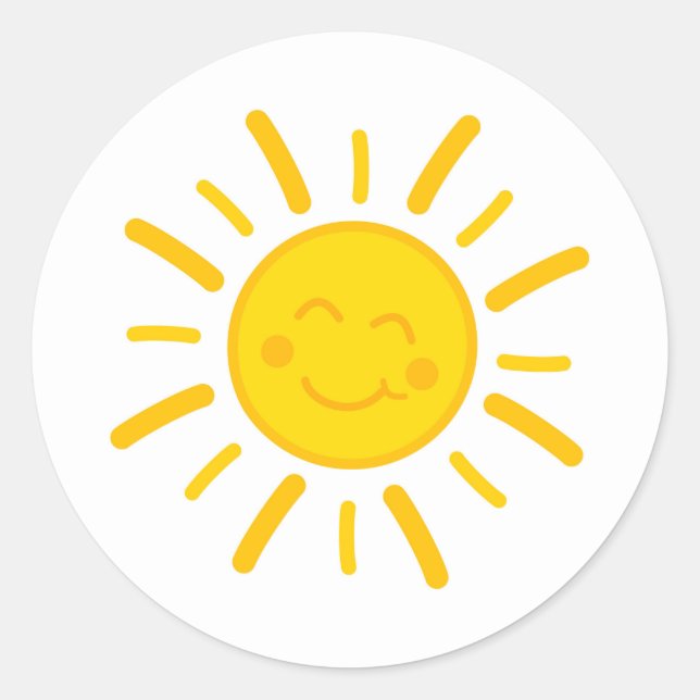 Adesivo Design de ilustração do sol com sorriso bonito (Frente)
