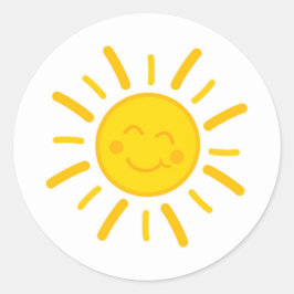 Adesivo Design de ilustração do sol com sorriso bonito