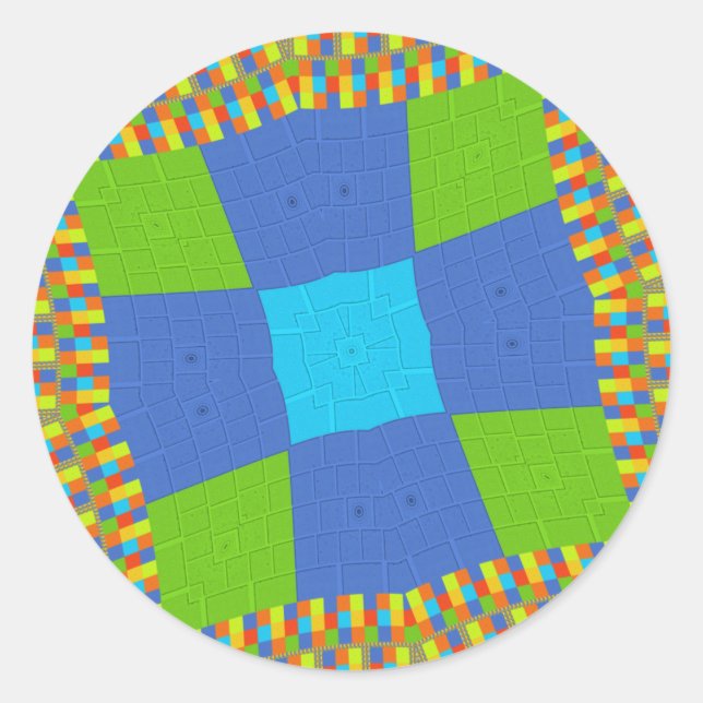 Adesivo Design de Impressão de Arte Ciana Azul Belo e Belo (Frente)