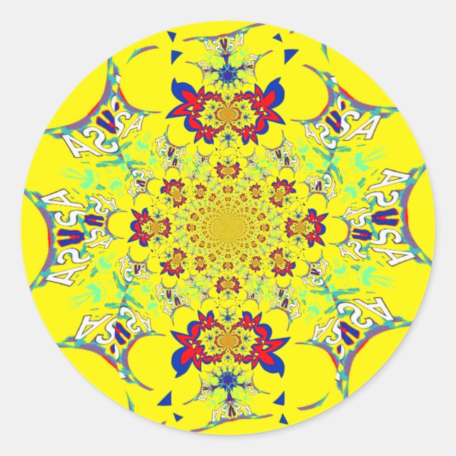 Adesivo Design de Impressão de Arte com Damasco Brilhante  (Frente)