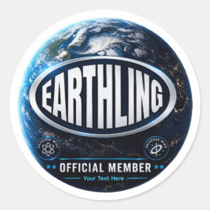 Adesivo Design de Insígnia Oficial de Membro Earthling