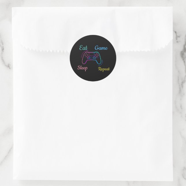 Adesivo design de jogos neon personalizável (Bolsa)