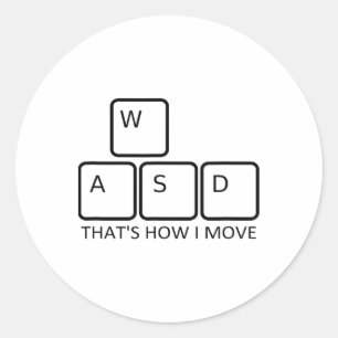Adesivo Design de Jogos Wasd - Ícone Teclado para Jogadore