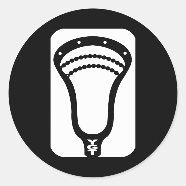 Adesivo Design de Lacrosse HeadCut Wht Sticker (Frente)