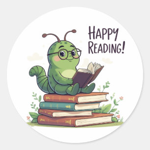 Adesivo Design de Leitura do Bookworm