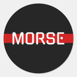 Adesivo Design de Linha Vermelha do Código MORSE