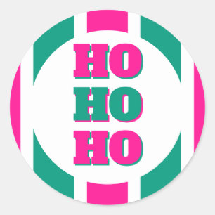Adesivo Design de Listras Rosa e Verde de Natal Retrô