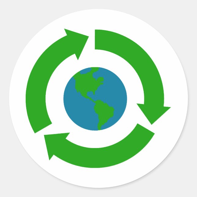 Adesivo Design de Logotipo da Terra do reciclar (Frente)
