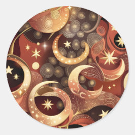 Adesivo - Design de Lua Celestial em Terracota de 