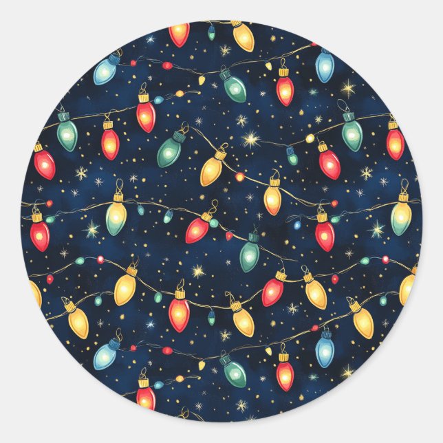 Adesivo Design de luzes de Natal com brilho brilhante (Frente)