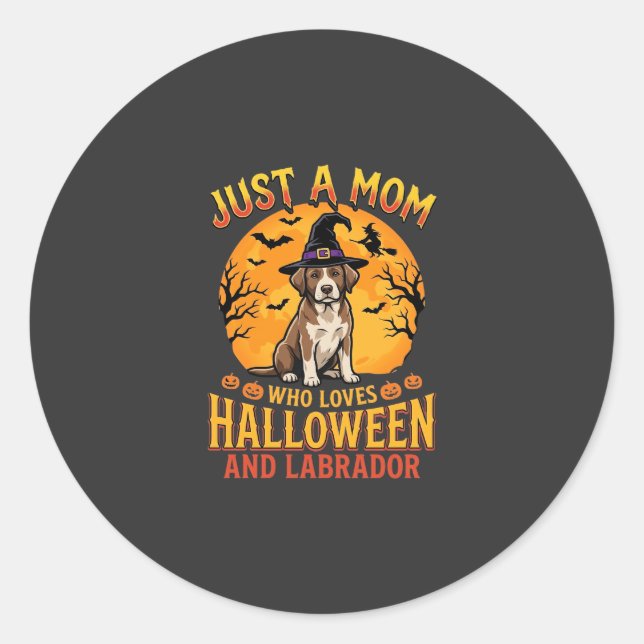 Adesivo Design de Mãe Labradores no Halloween Feiticeira C (Frente)