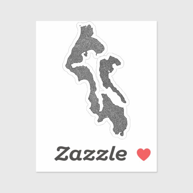 Adesivo Design de Mapa do Condado da Ilha Whidbey (Folha)