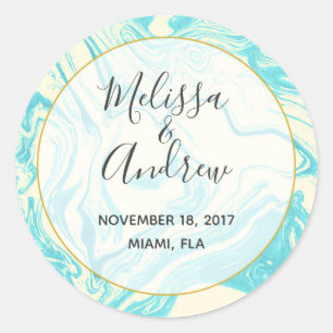 Adesivo Design de mármore legal no casamento de turquesa 
