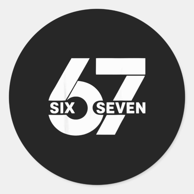 Adesivo Design de Meme Seis Sete Divertido 6 7 Meme  (Frente)
