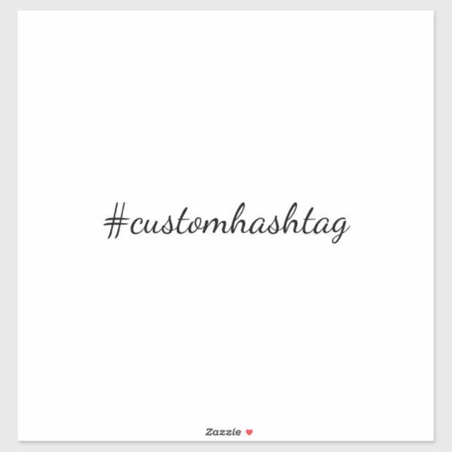 Adesivo Design de Mídia Social com Hashtag Minimalista Mod (Folha)