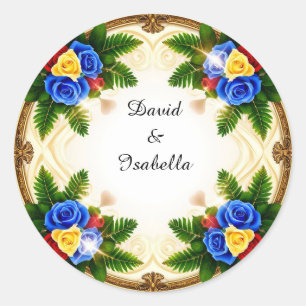 Adesivo Design de Moldura Floral Vibrante