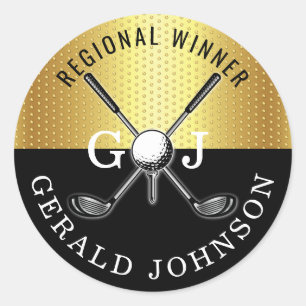 Adesivo Design de Monograma de Golfe Minimalista Elegante