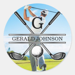 Adesivo Design de Monograma de Golfe Personalizado