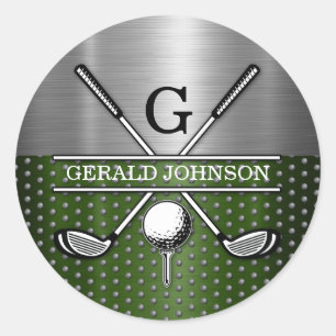 Adesivo Design de Monograma de Golfe Personalizado