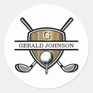 Adesivo Design de Monograma de Golfe Personalizado Elegant