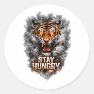 Adesivo Design de Motivação Stay Hungry Tiger