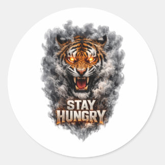 Adesivo Design de Motivação Stay Hungry Tiger