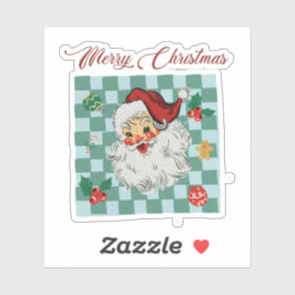 Adesivo Design de Natal Alegre Papai Noel Vintage