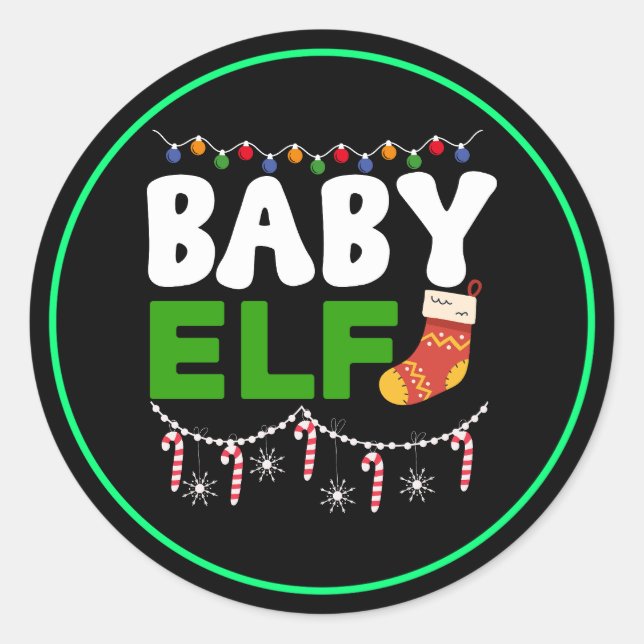 Adesivo Design de Natal de Elfo Bebê-84608 (Frente)