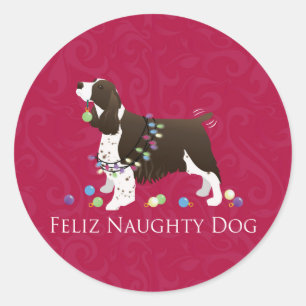 Adesivo Design de Natal do Springer Spaniel Inglês