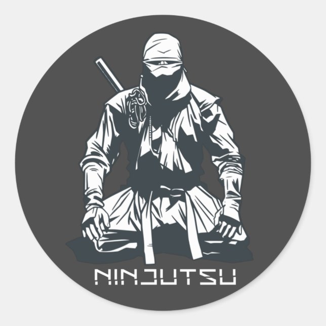 Adesivo Design de Ninja Japonês Assassino Ninjutsu (Frente)