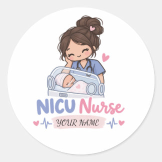 Adesivo Design de nome de bebê recém-nascido enfermeira de