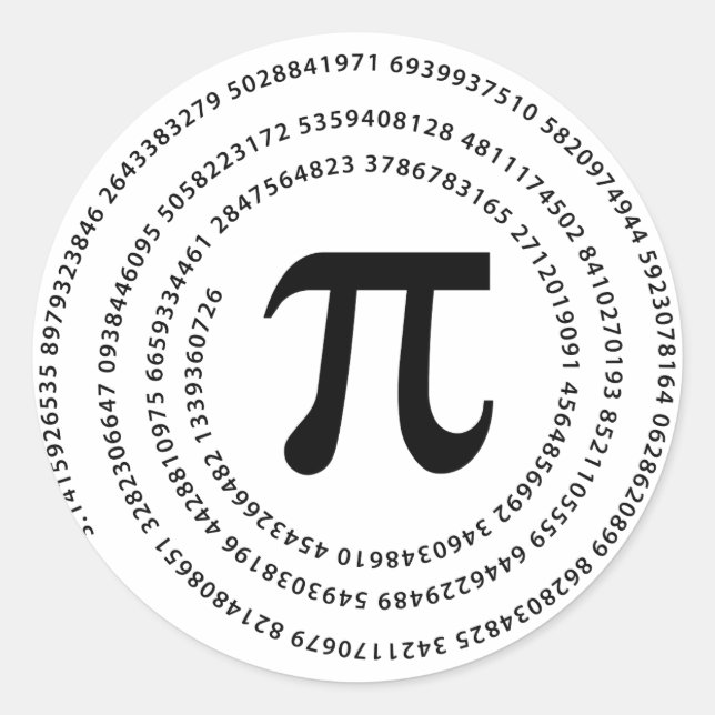 Adesivo Design de número de pi (Frente)