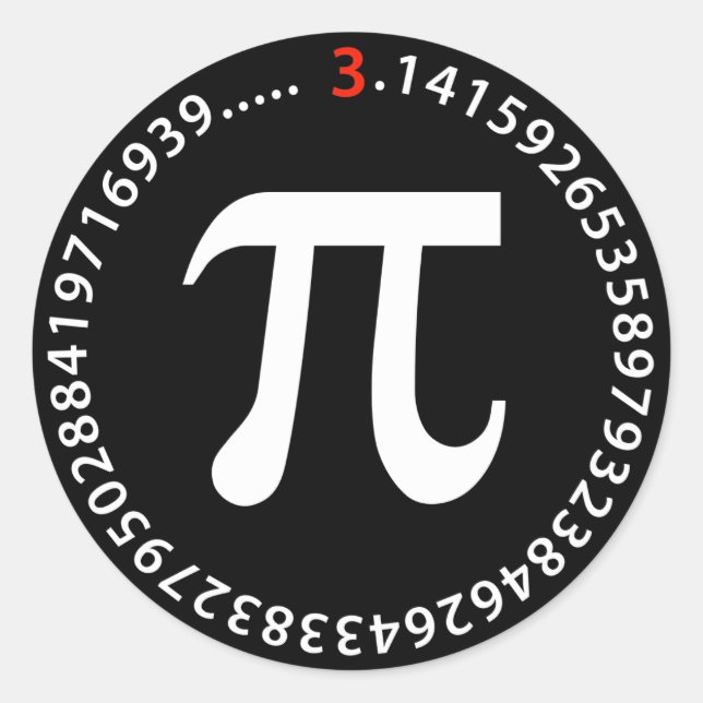 Adesivo Design de número de pi (Frente)