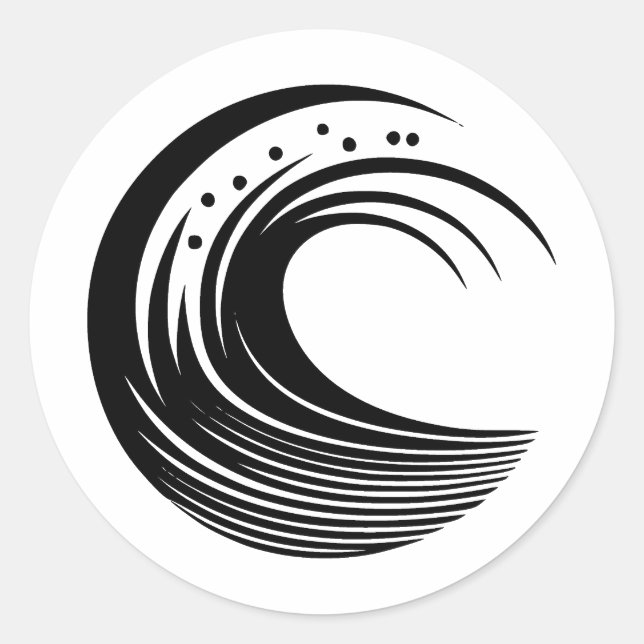 Adesivo Design de Onda Mínima Preta e Branca (Frente)
