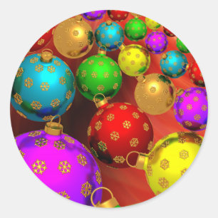 Adesivo Design de Ornamentos de Árvores de Natal Festivas