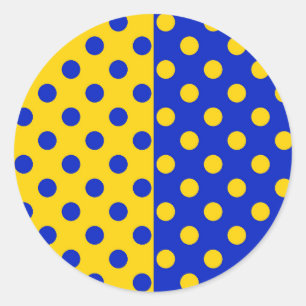 Adesivo Design de Padrão de Bolinhas Amarelo Half Azul
