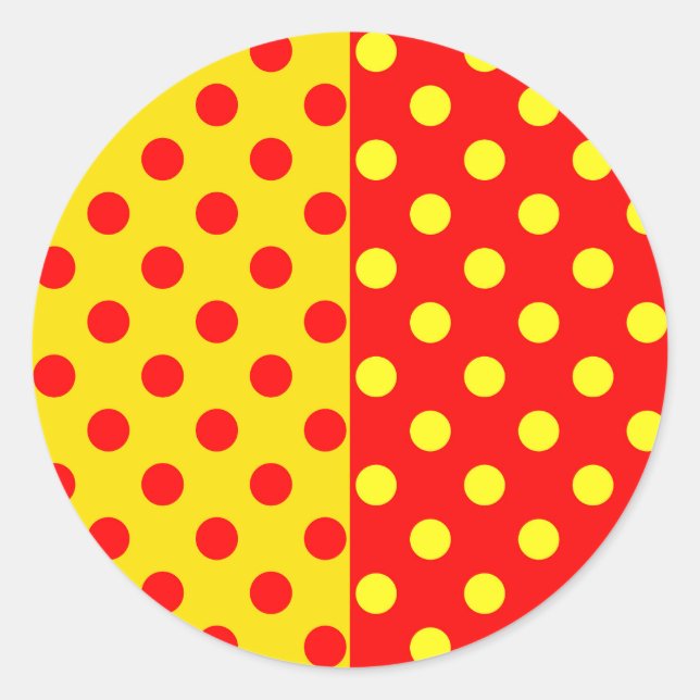 Adesivo Design de Padrão de Bolinhas Amarelo Metade (Frente)