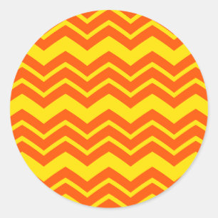 Adesivo Design de padrão de chevron laranja e amarelo